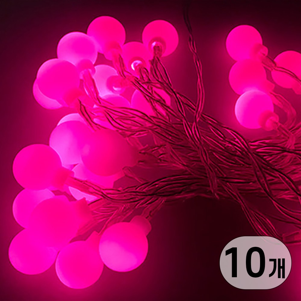 LED 건전지타입 무선 휴대용 인테리어 줄 조명 전구 모음 LED aa건전지 앵두전구 40구, 투명선 핑크 70,000원
