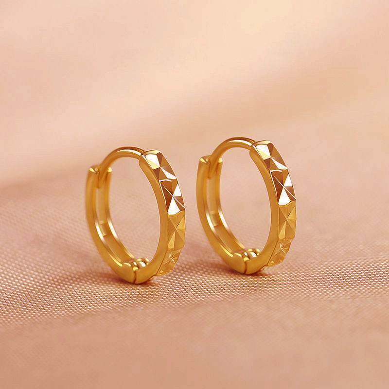 Nexre 18K 도금 기하학 쇄빙 도금 원터치 귀걸이 S925 실버 데일리 심플 통근 액세서리 29,880원