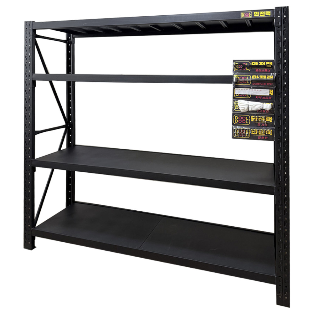 둘둘안전랙 조립식 철제 선반 중량랙 최대 단당하중 250kg, 2000x600x2000 단독블랙, 1개 159,000원