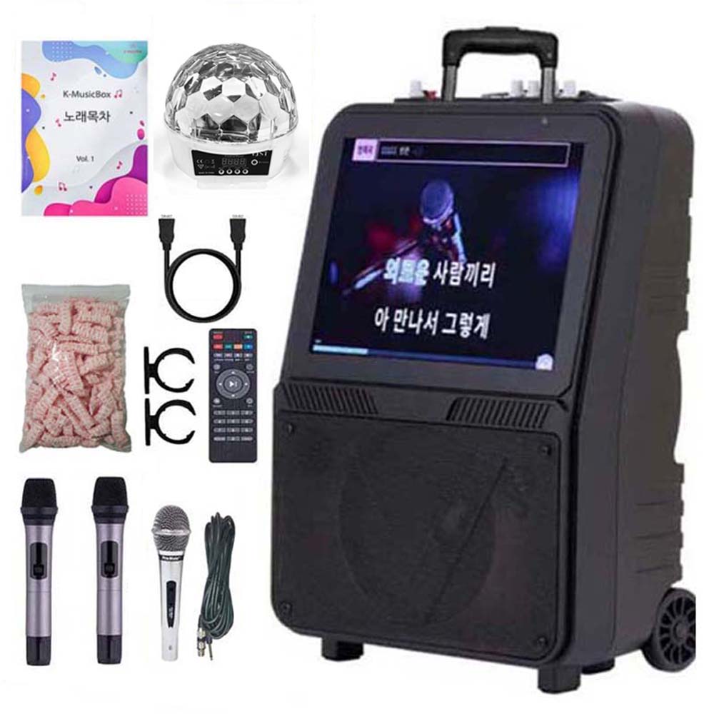 가정용 노래방기계 케이뮤직박스 AV-1000 무선마이크2개+유선1개 6종효도선물 OTT앱 연동가능 매장 앰프 스피커 반주기 556,990원