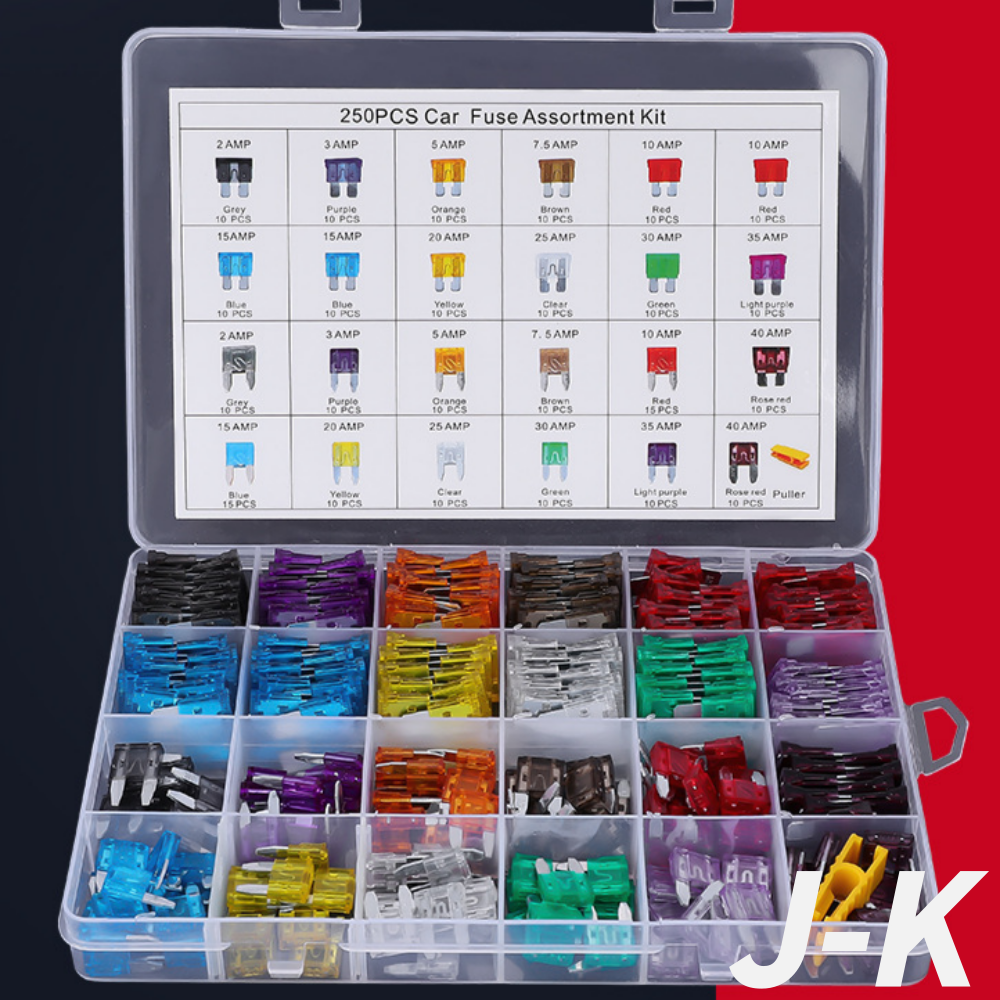 (제이케이) 카 자동차용 휴즈 퓨즈 FUSE 신형 2종 대형/소형 ATO/mini 250pcs CAR FUSES 23,800원