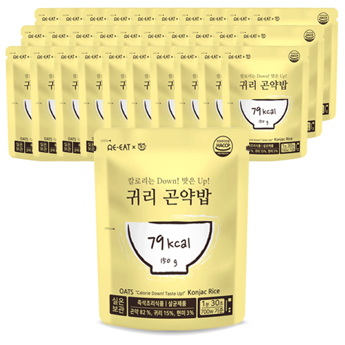 리잇 귀리곤약밥 79kcal, 150g, 30개입 55,500원