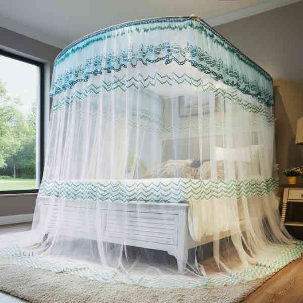 러블리 로망스 캐노피 침대 모기장 150x200cm 그린 134,100원