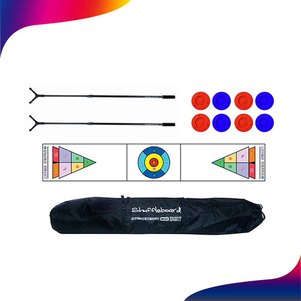 뉴스포츠 셔플보드 세트 매트 큐 디스크 가족 학교 노인 체육 게임 스포츠, 1개 355,000원