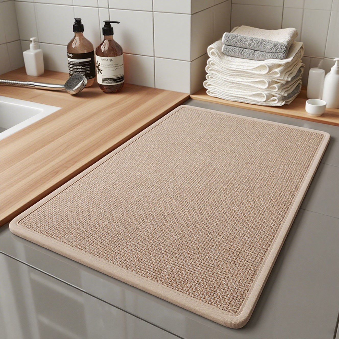 사리마 욕실 발매트 초강력 흡수+미끄럼방지 욕실 카펫, 갈색 24,100원