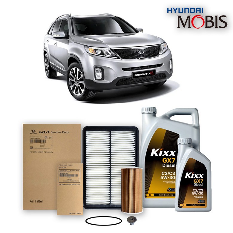 뉴 쏘렌토 R 2.0/2.2 디젤 (12-14년식) 킥스합성유+순정필터세트 5W30, 1개 95,040원