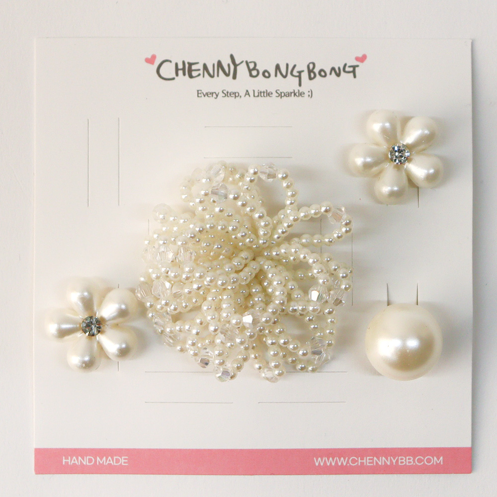 채니봉봉 신발 꾸미기 슈즈 파츠 4종 세트 07 진주페스타 8,900원