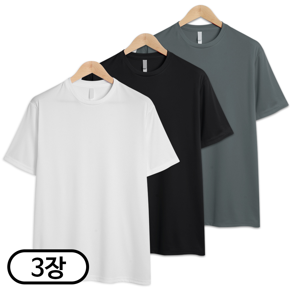 탑보이 3장 세트 에어 라이트 드라이 라운드 쿨티셔츠 남녀공용 기능성 반팔티 냉감 반팔 반팔티 (SCC5457PT) 21,800원
