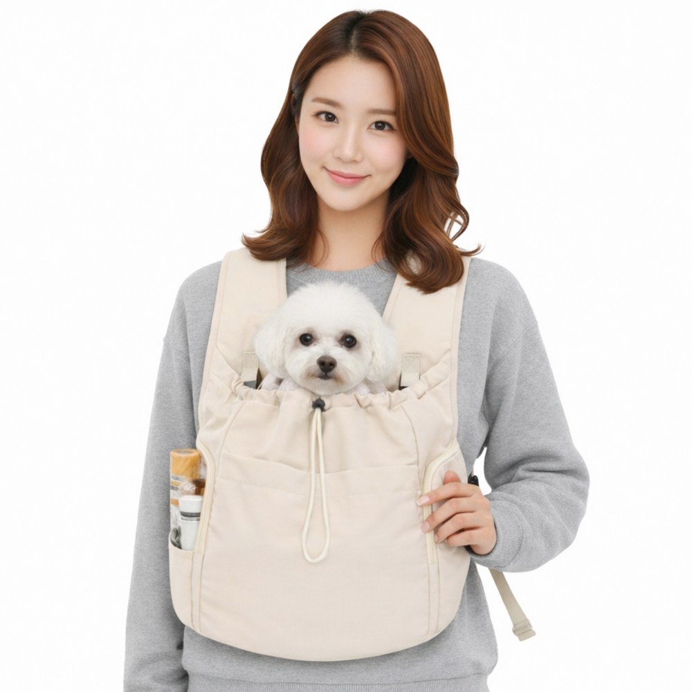 헤븐리 강아지 반려동물 이동 앞가방, 아이보리(전용바닥판 포함), 1개 42,900원