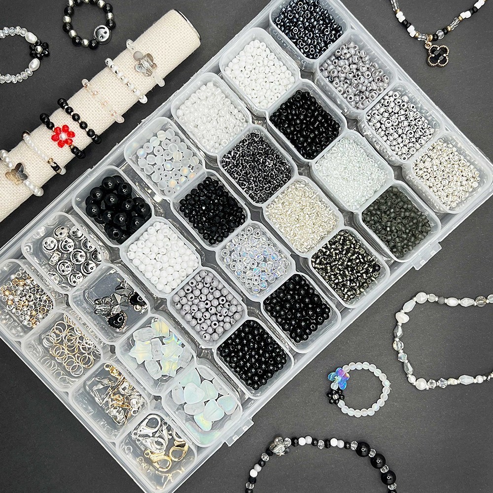 리니팜 올인원 프리미엄 비즈 공예 세트 키링 팔찌 만들기, 블랙 테마, 1세트 18,900원