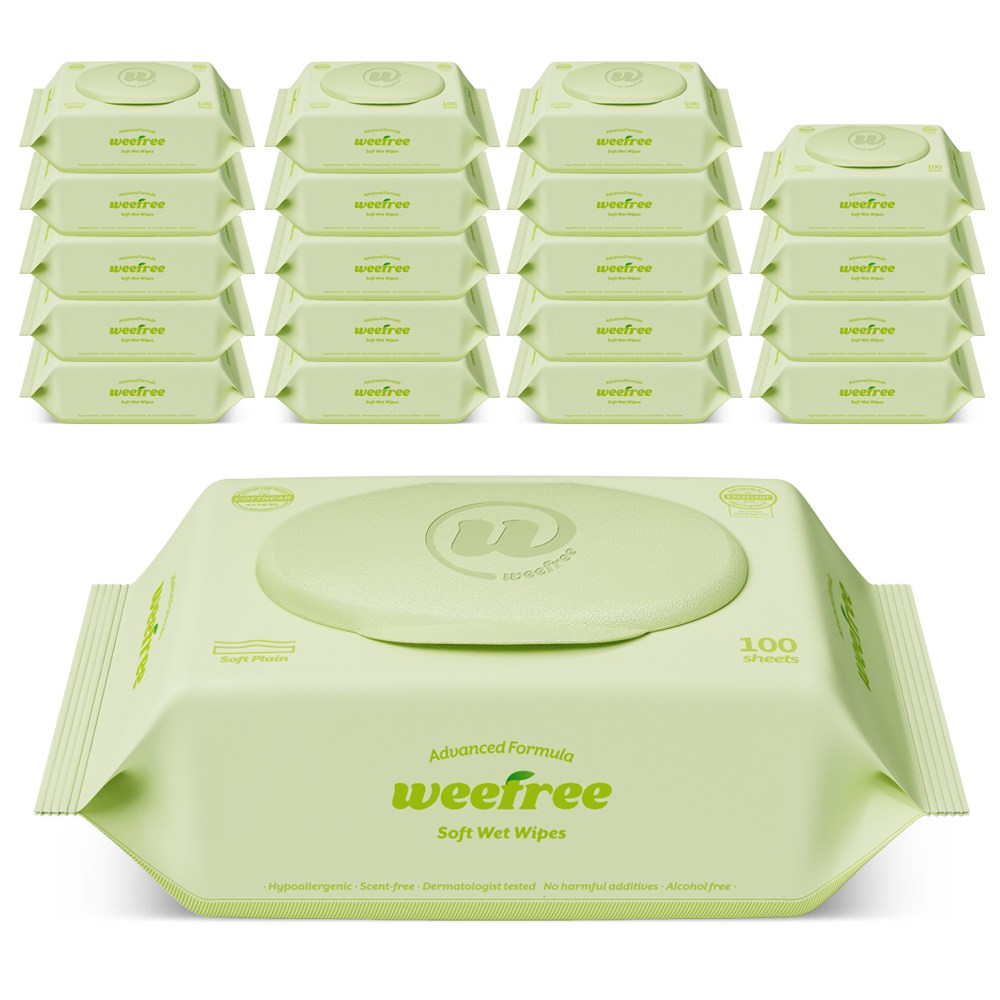 위프리 소프트 그린 아기물티슈 캡형, 20개, 100매, 50g 20,800원