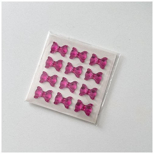 리본 보석 스티커 10매 핑크 입체 블링블링 샤이니 리본 접착비즈 꾸미기 화려한 10,800원