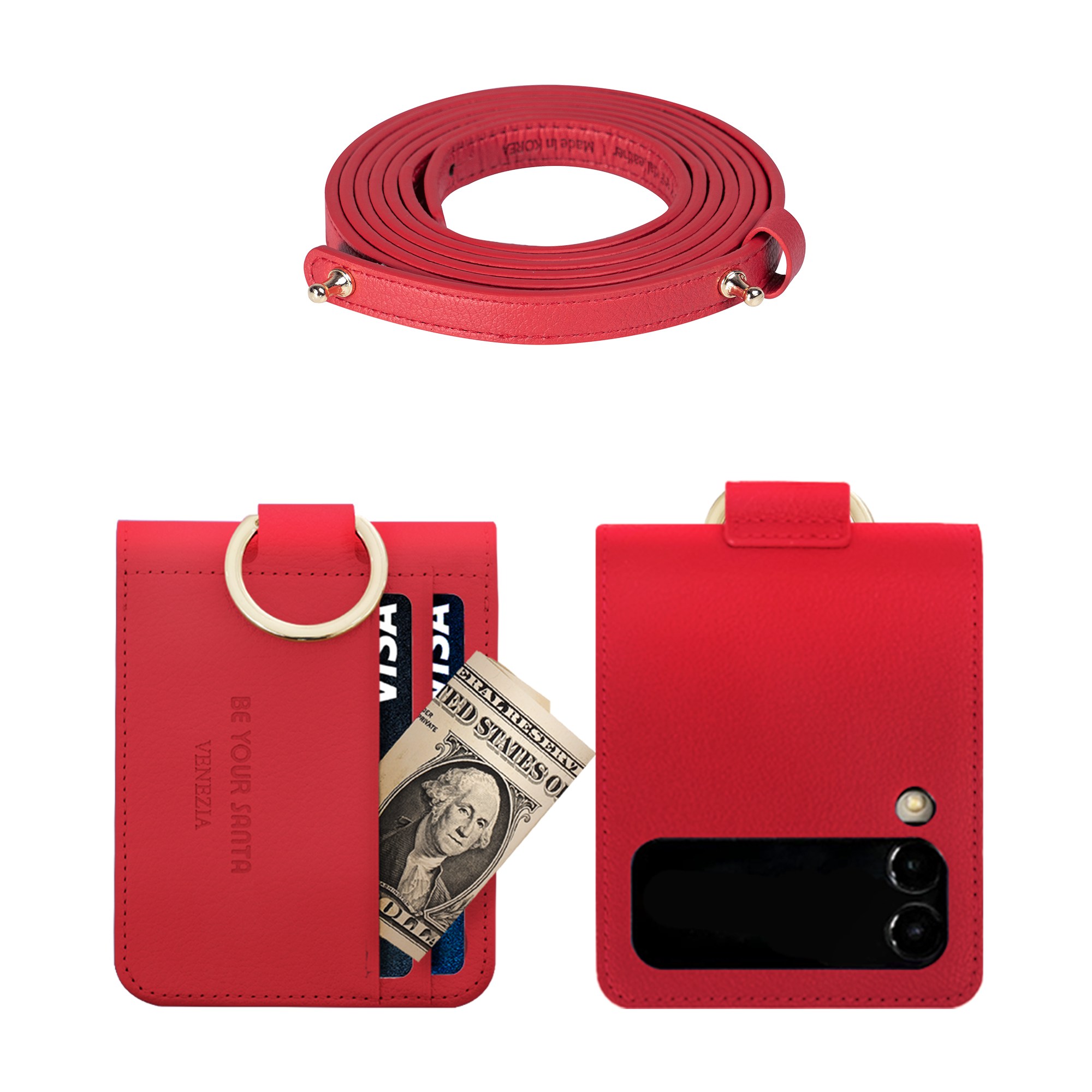 비유어산타이태리원단 Z플립3케이스 Z플립4케이스 베네치아 나폴리 레더스트랩 세트 67,600원