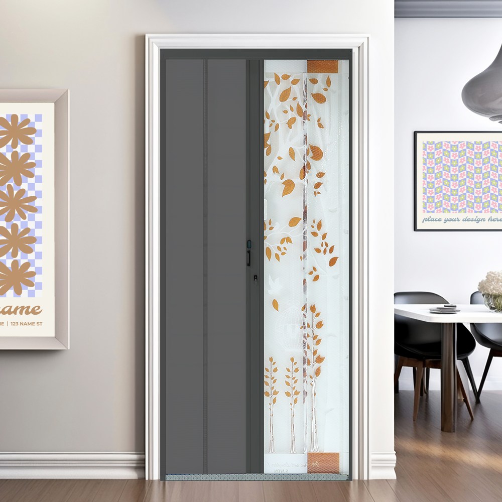 도매링크 현관롤방충망 _블랙프레임 방풍망 방충방풍겸용 현관모기장 방문모기장 자석방충망 220,000원