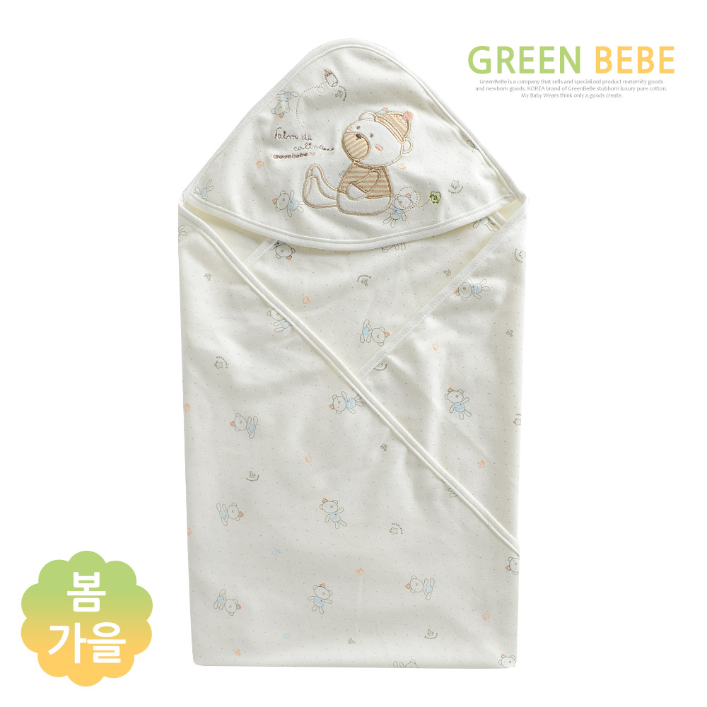 그린베베 국내생산 파티베어 양면 속싸개(모자) 13,980원