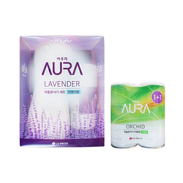엘지 아우라 자동분사 방향제 본품 1개 리필 캔 난초향 2입 43,300원