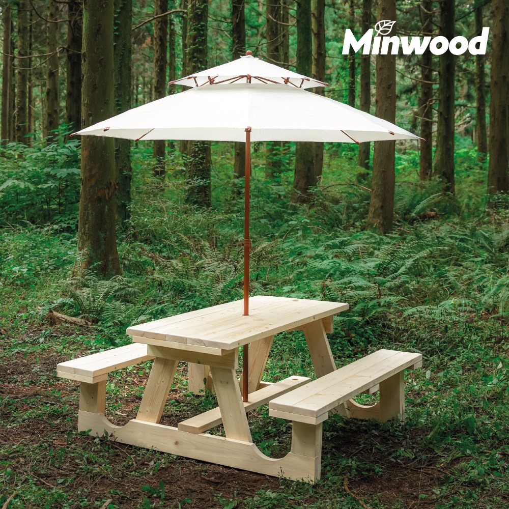 올리브가구 개방형 야외테이블 원목테이블 야외 평상 파라솔 벤치 야외테이블세트 170,050원