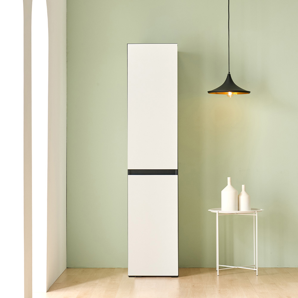 라자가구 모비오 주방 틈새 수납장 400 방문설치, 화이트 213,980원