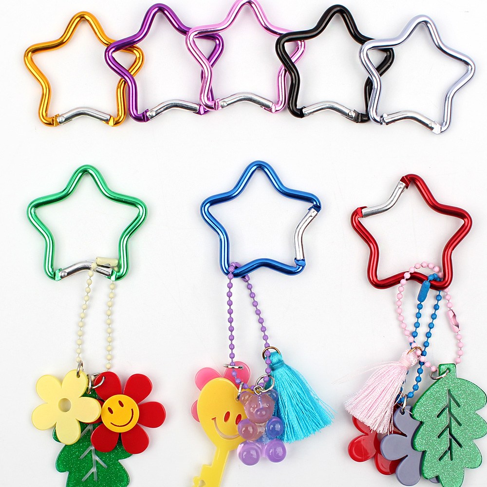 별 카라비너 키링 열쇠고리 부자재 오링, 1개, 별 카라비너(실버) 500원