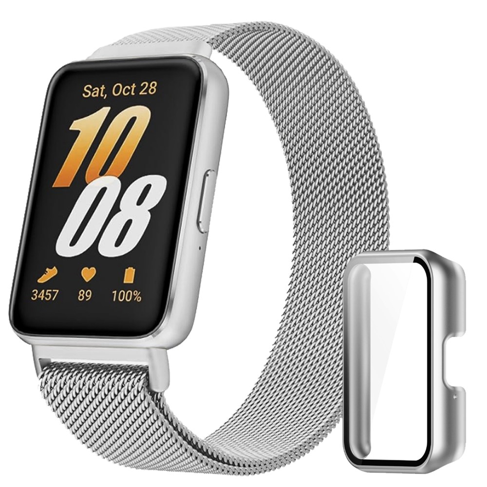 아이비온 갤럭시핏3 밀레니즈 메탈 스트랩 + 풀커버 케이스, 퓨어실버 10,900원