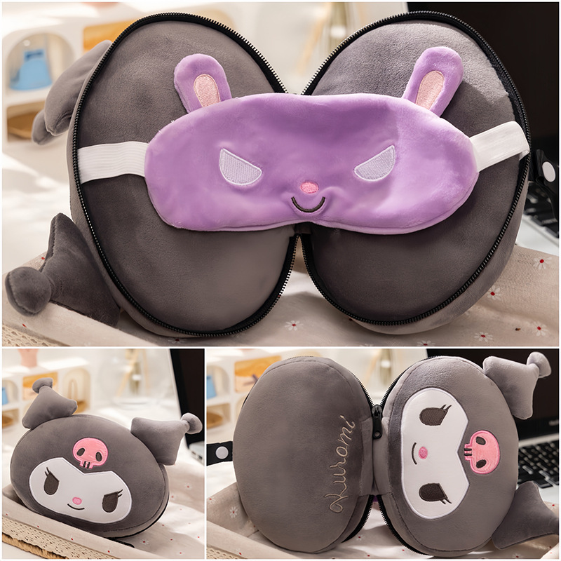 산리오 휴대용 목베개 수면안대, 여행 필수 2in1 17,900원