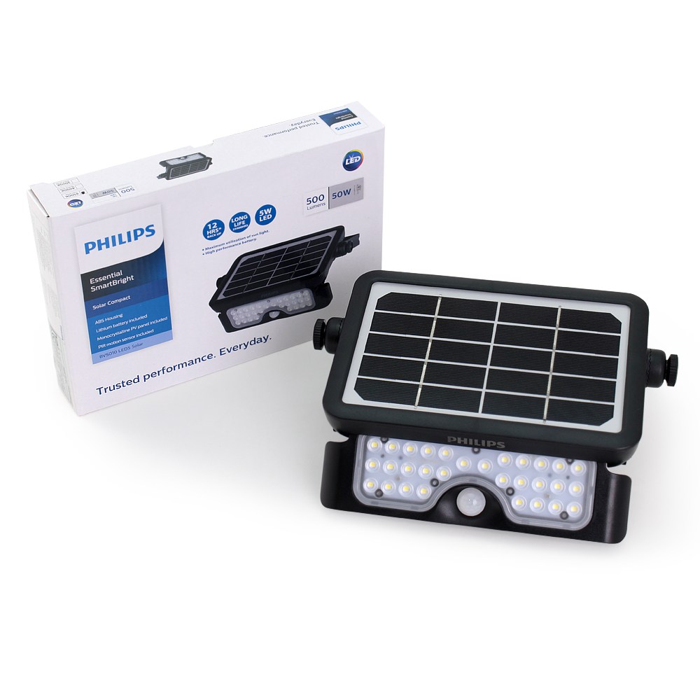 필립스 태양광 센서등 BVS010 500lm LED 5W 주광색 방수방진 IP65 투광기 투광등(할로겐 50W급) 43,000원