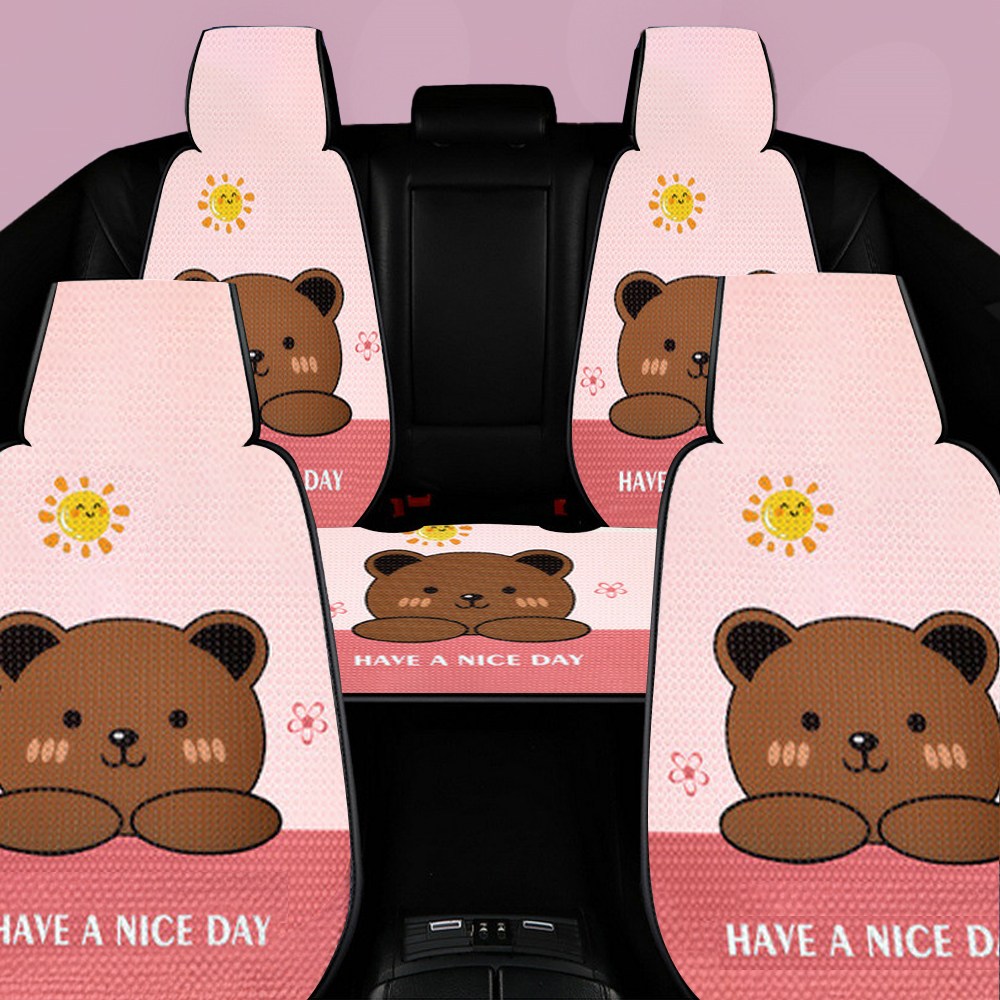 자동차시트커버 전좌석 풀세트 통기성좋은 인견소재 사계절 봄 여름 가을 겨울 시트교체, 파우더핑크(풀세트), 1개 98,800원