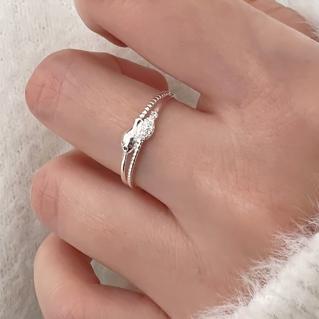 물고기반지 실버925 여성 두줄 큐빅 물고기 행운 재물운 은반지 애끼 23,400원