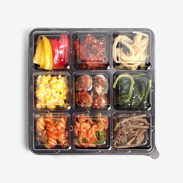 더팩컴퍼니 정사각 9칸 반찬용기 배달용기 300개 96,900원