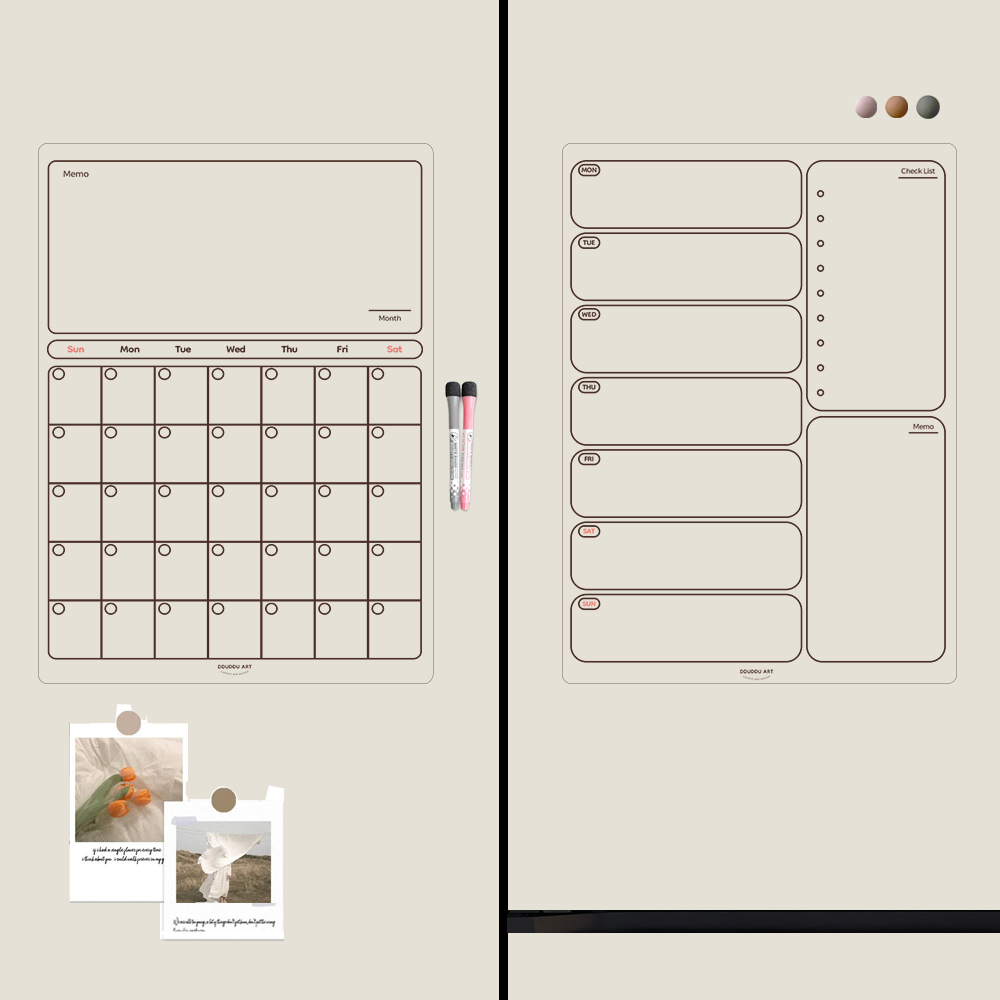 뚜뚜아트 비스포크 오브제 냉장고 달력 접착 스케줄 보드 12,800원