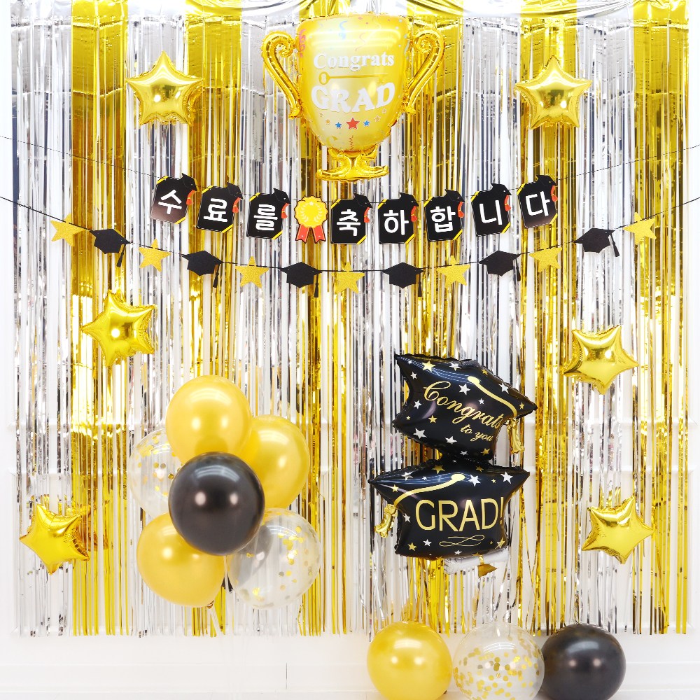 파티짱 수료 가랜드 풍선 커튼 세트 장식 축하 파티 소품 19,060원