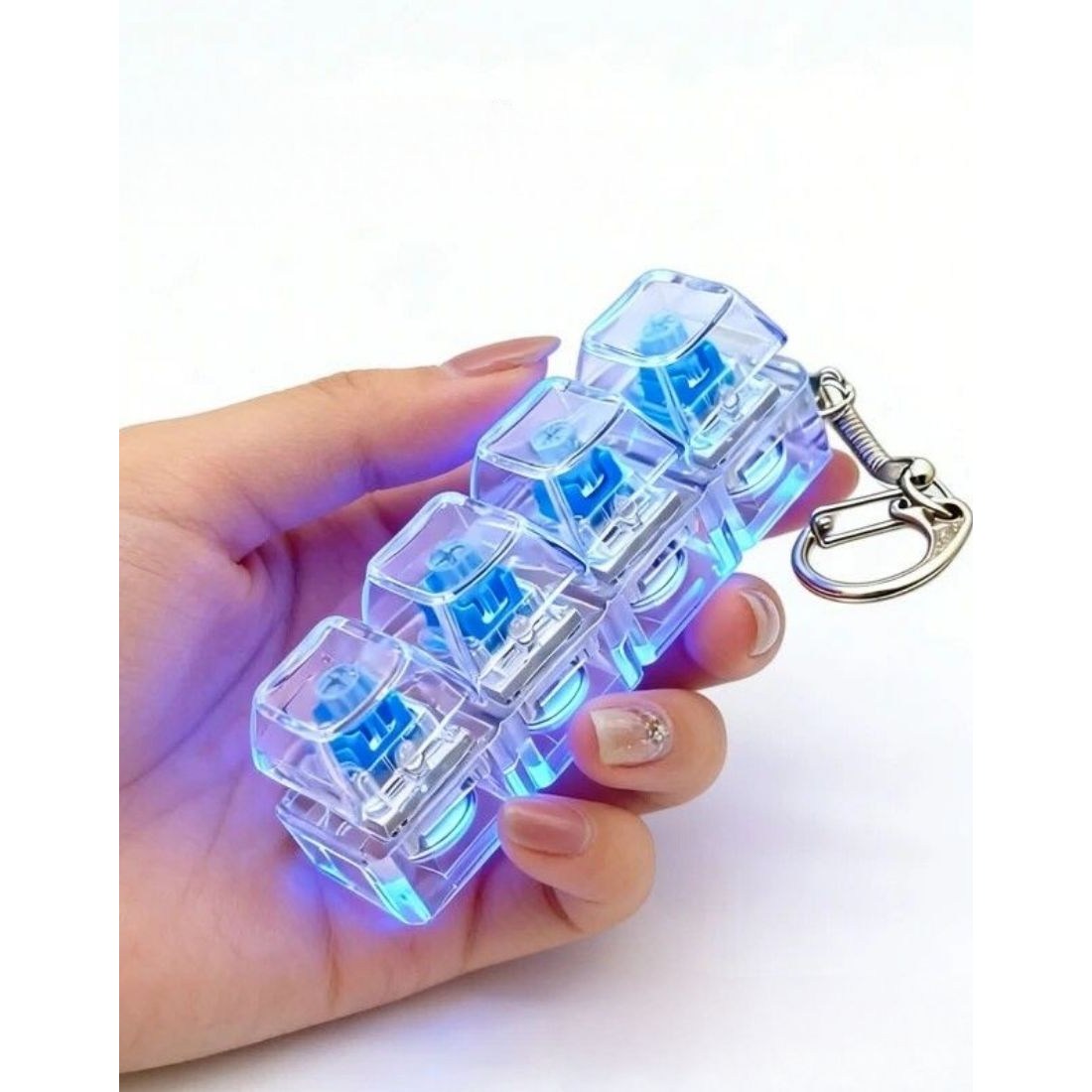 보니타운 4구 불빛 키링 딸깍이 LED 커스텀 열쇠고리 가방고리, 오렌지, 1개 7,900원