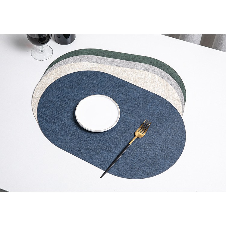 포치가미 가죽 방수 테이블 식탁 매트 2P+젓가락홀더 세트, 2개, 45x30, 네이비 15,650원