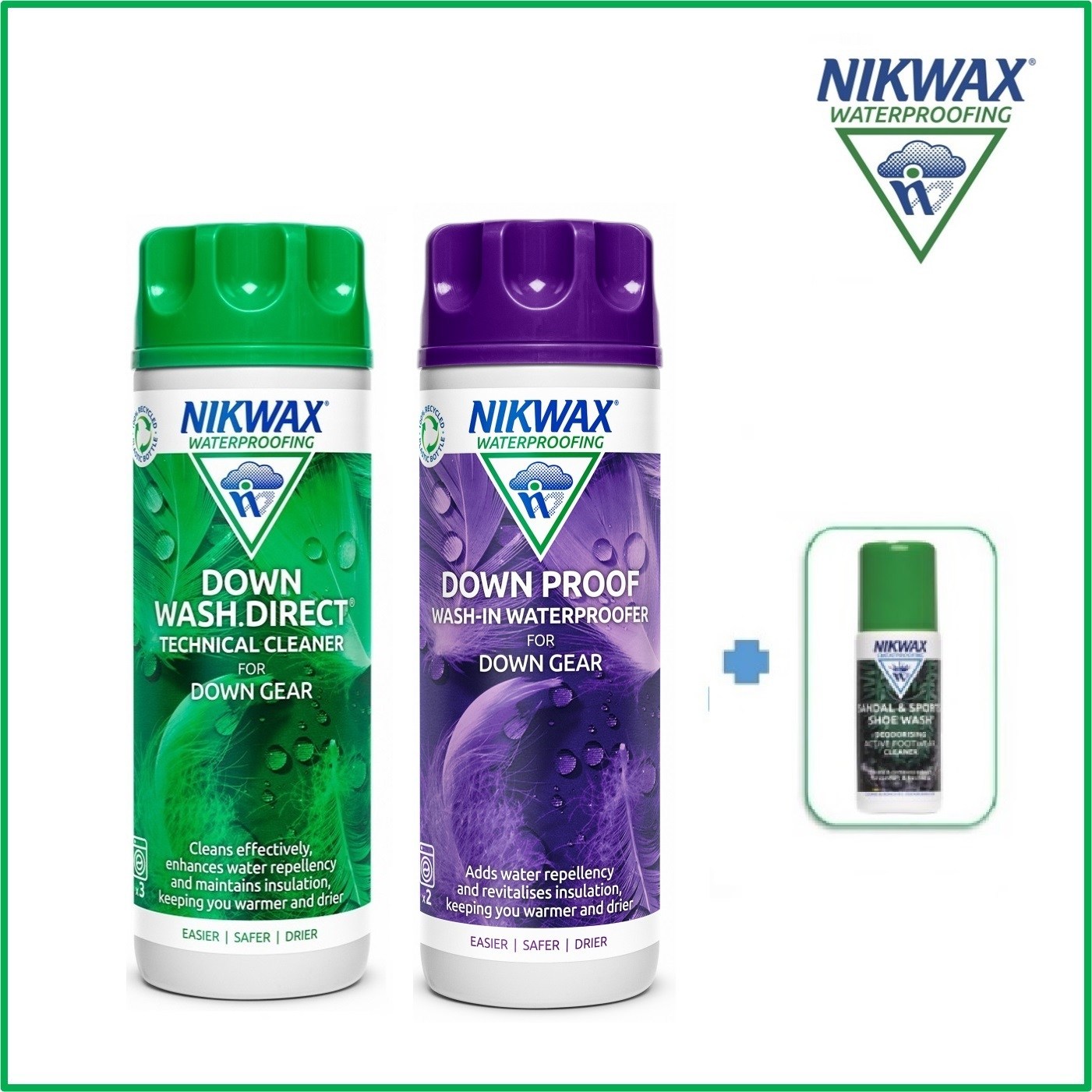 닉왁스(한정) 다운워시+프루프세트 자켓침낭 세탁발수, 사은품 스포츠슈 세척제 베이스워시 파우치 2종 24,000원