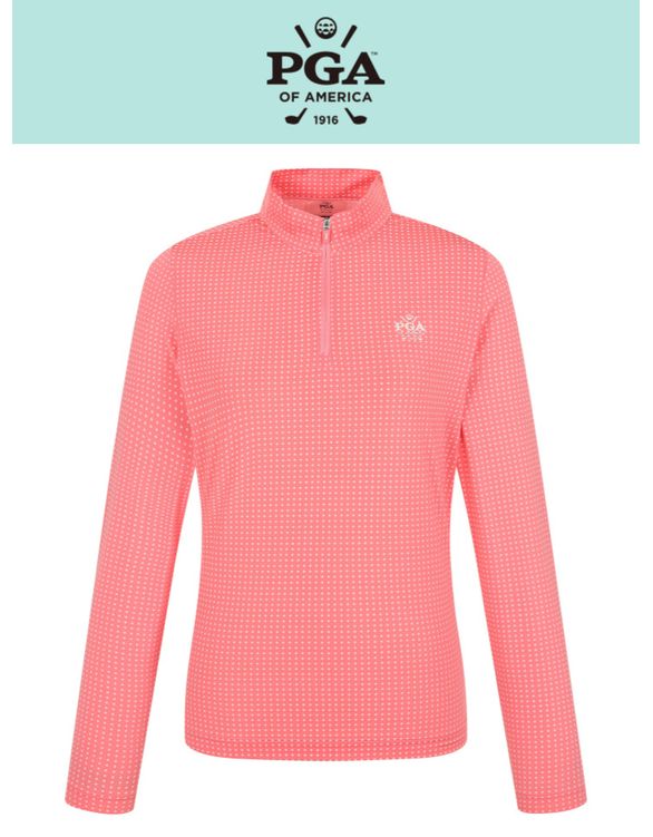 PGA 매장동일 여성 도트 반집업 쿨링 긴팔티셔츠 코랄 PGWTS51303 3005922 52,800원