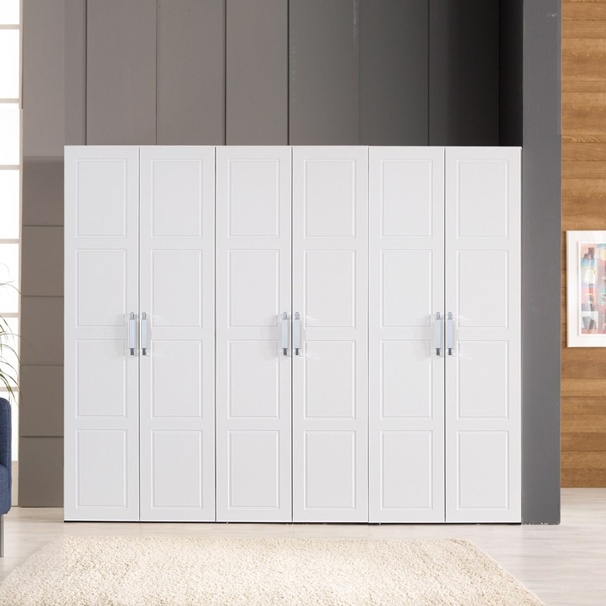 국내제작 직접배송 키높이 네모르 긴문형 2430mm 장롱 옷장 이불장 양복장 드레스룸, 화이트 329,900원