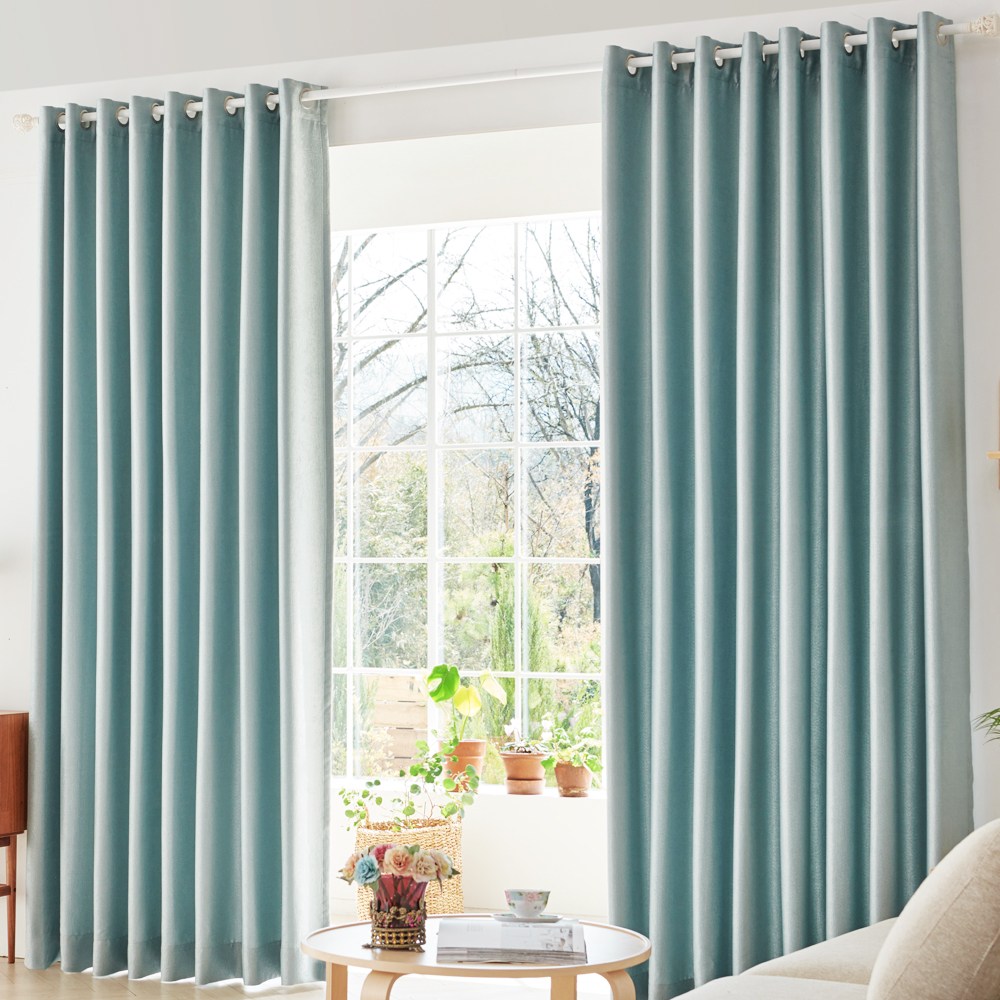 겐트 핀형 원톤 사계절 암막커튼+커튼레일 세트 52,930원