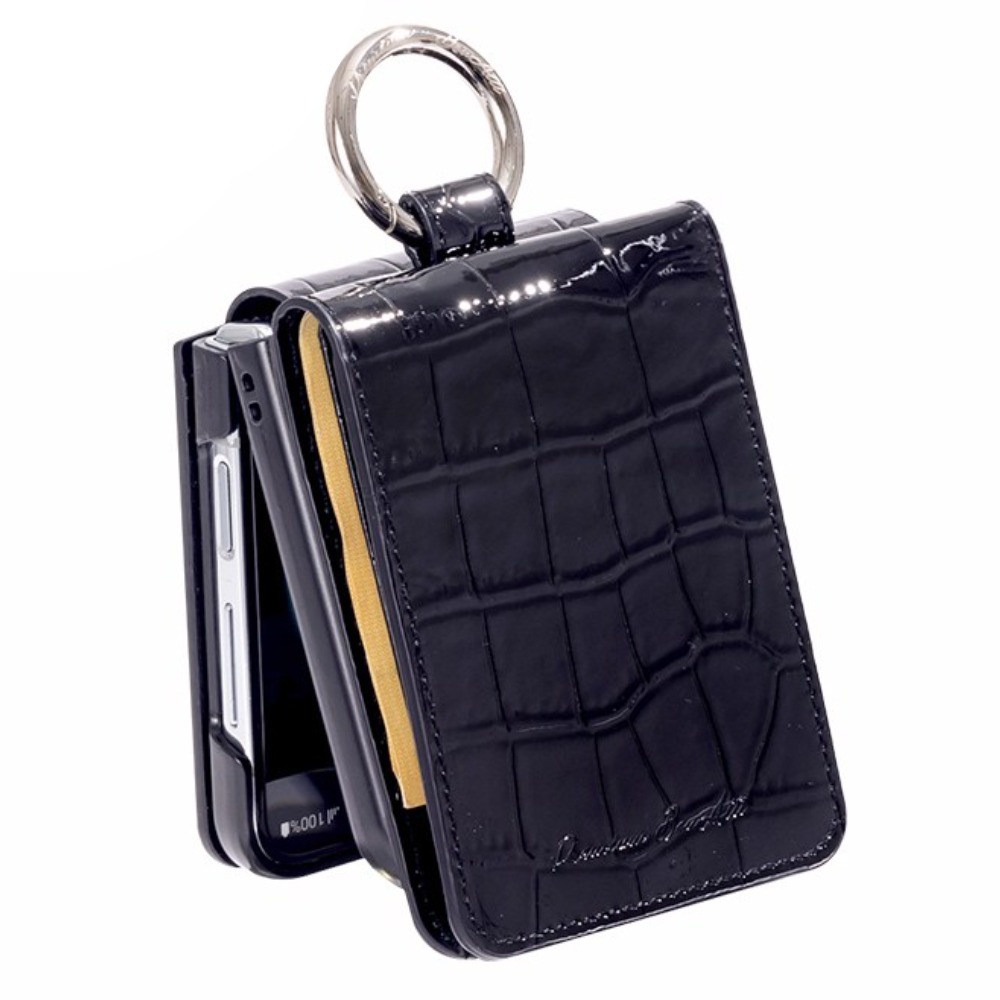 본아띠 다빈치 천연소가죽 에나멜 악어 고리 지갑형 갤럭시 Z플립7 F766N 전용 케이스 57,500원