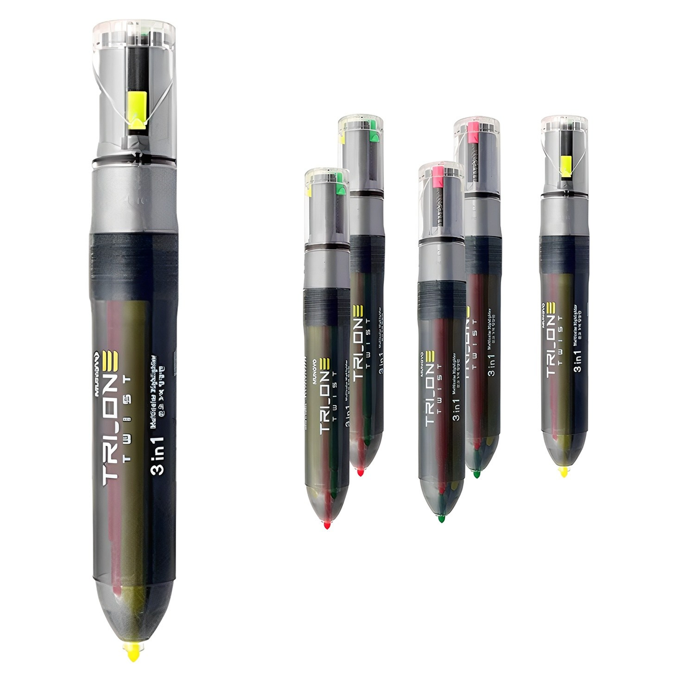 문교 3색 형광펜, 형광노랑 + 형광분홍 + 형광연두, 6개 6,650원