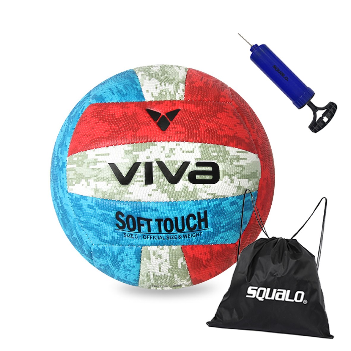 비바스포츠 소프트터치 배구공 레드 + 블루 SC3000, 1개, SC3000 + SQ 가방 & 펌프 19,900원