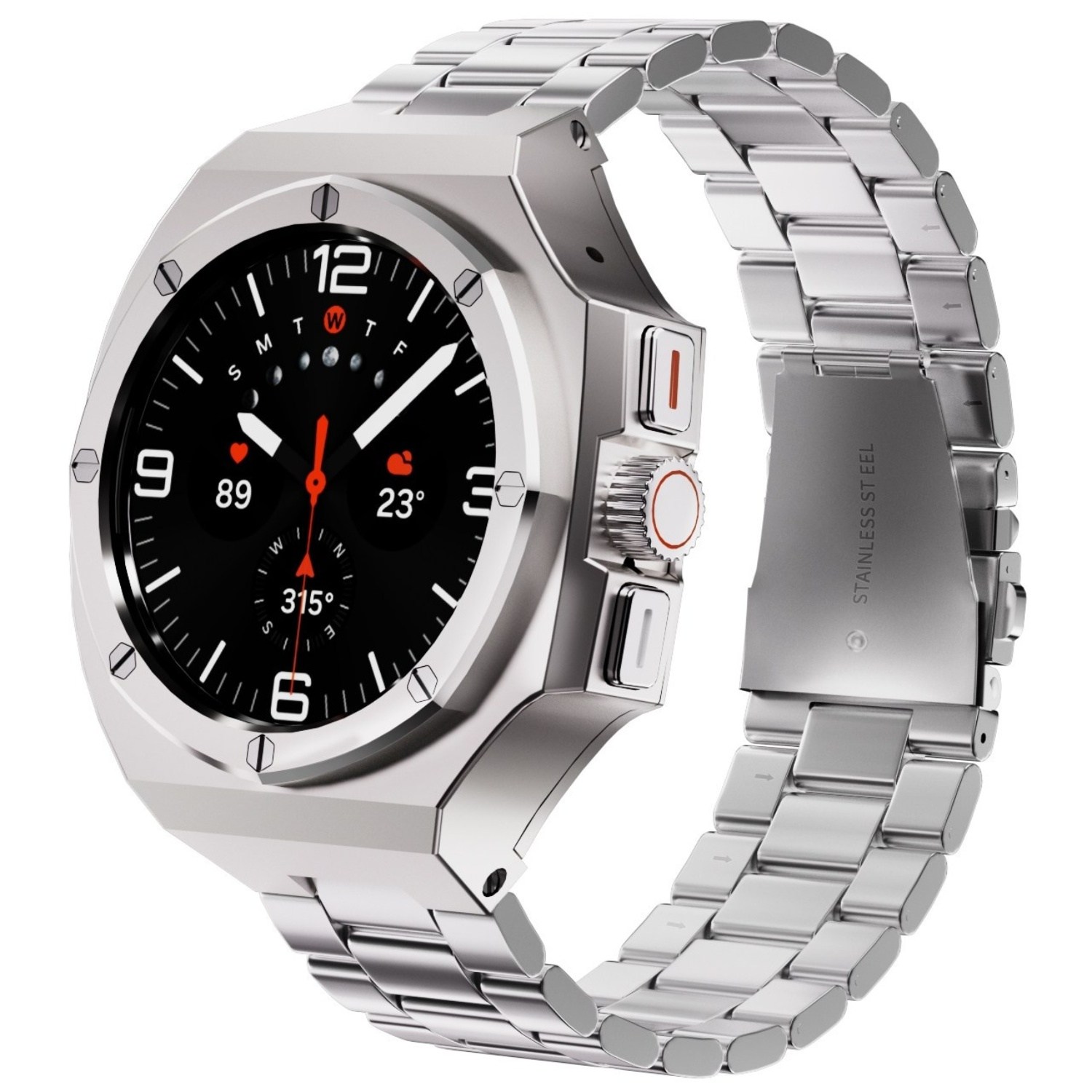 호환 갤럭시워치 울트라 47mm 일체형 메탈 스테인리스 스트랩,1개 타타늄 실버 64,720원