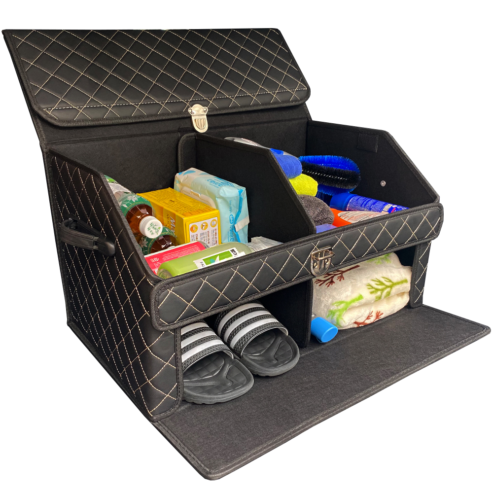 에이스피드 2층 수납 가죽 트렁크정리함, 블랙골드 29,990원