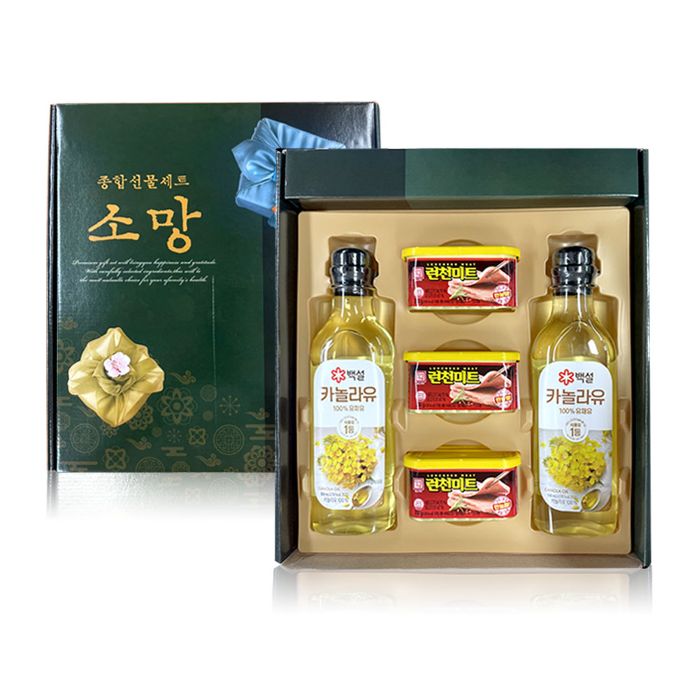 소망 5P 명절 선물세트 롯데  카놀라유 햄세트 오일세트 99,690원