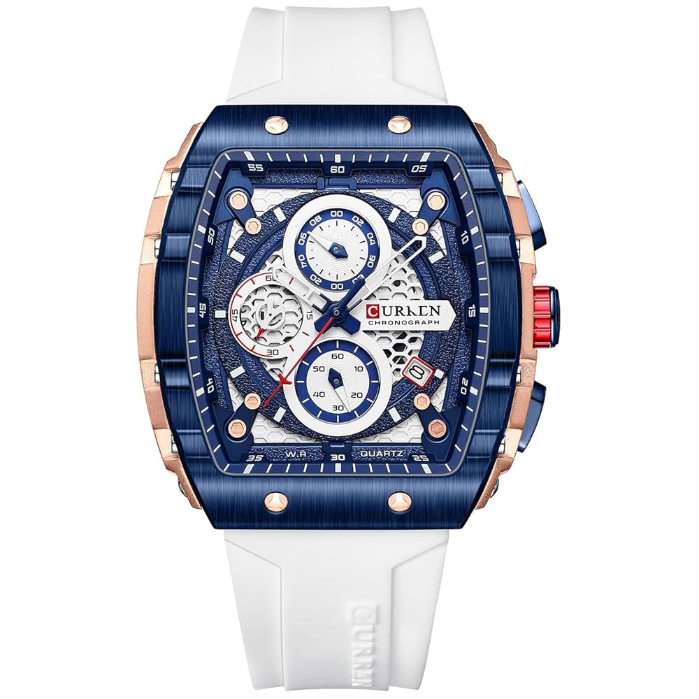 남성용 고급 크로노그래프 시계 남성용 고무 스트랩 블랙 방수 날짜 아날로그 쿼츠 시계 92,300원