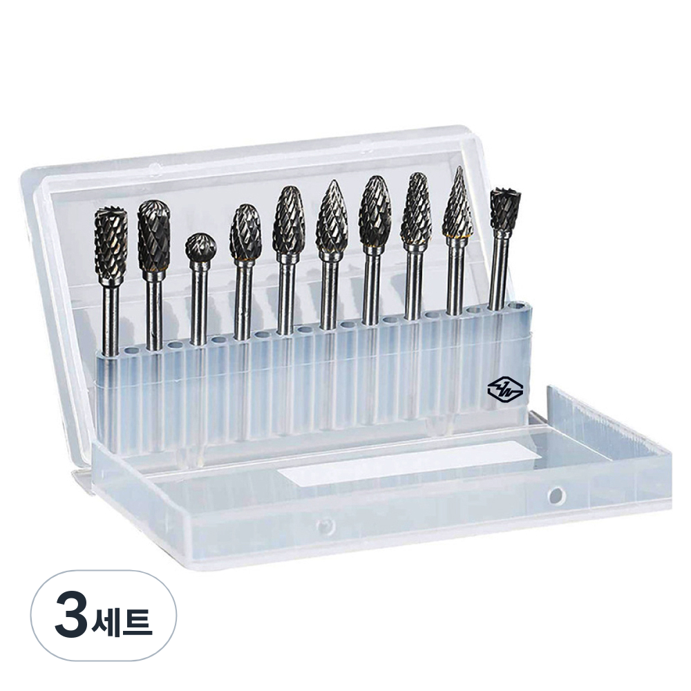 종원 로타리바 연삭바 YG8 초경바 샹크 3mm 10종 세트, 3세트 37,500원