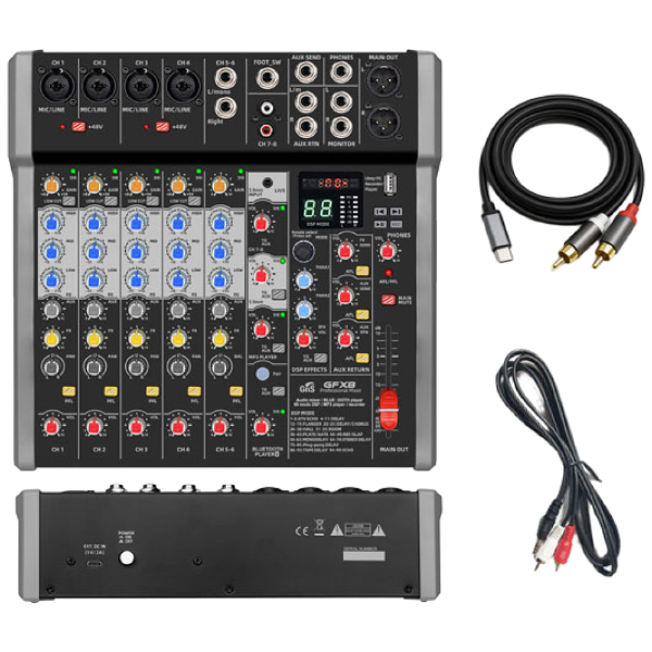 GNS GFX8 오디오믹서 USB 블루투스 디지털 이펙터내장 8채 오디오인터페이스 DSP내장, 상세페이지 참조 220,000원