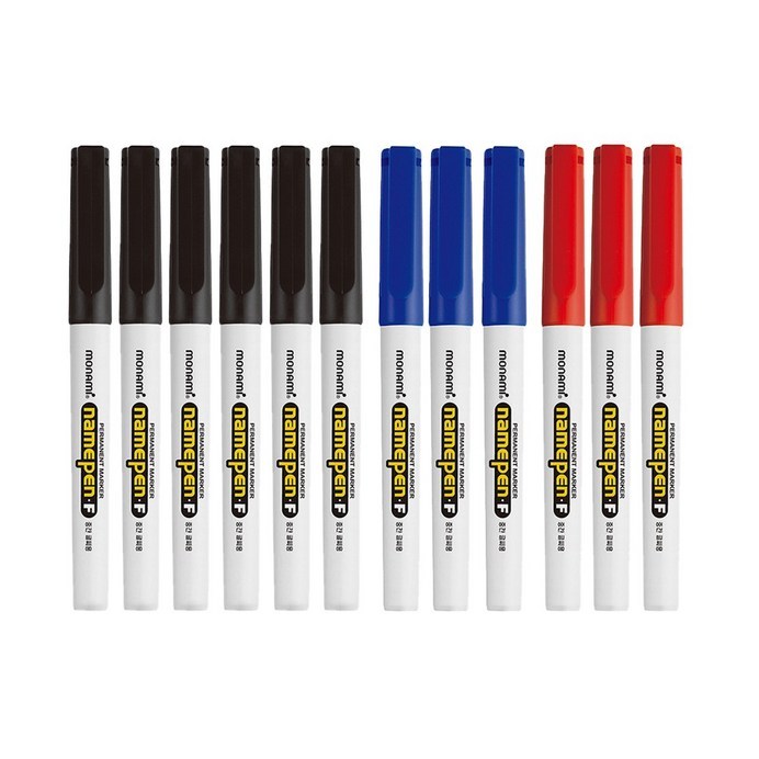 모나미 네임펜 중간글씨용, 흑색6개 + 적색3개 + 청색3개 18,000원