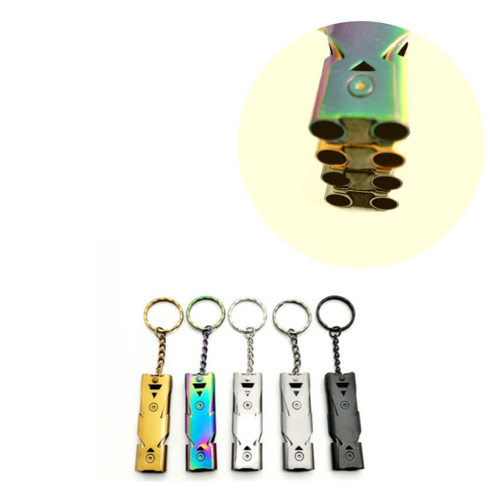 캠핑 이중 튜브 고주파 고데시벨 고음 호신용 생존 호루라기 호각 긴급 구조 요청 휘슬 키체인 열쇠고리 3,300원