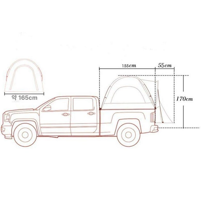 렉스턴스포츠텐트 야외 방수 자동차후면 차량용 그늘막 134,000원