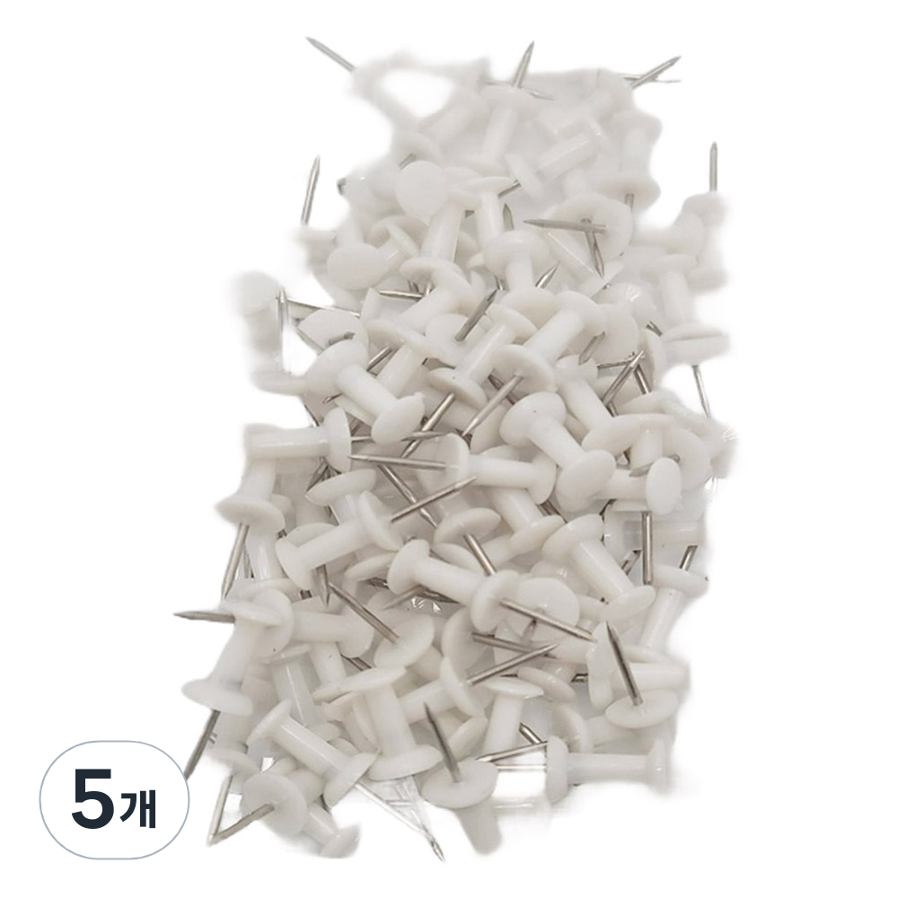 마다꾸미 컬러 투명 피스 압정 문서고정핀 화이트, 5개, 80개입 29,000원